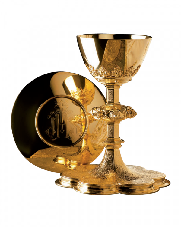 Chalice & 6 1/4” scale paten with ring MOL-2975