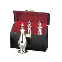 Triple Glass Oil Stock With Case MOL-758 Silver