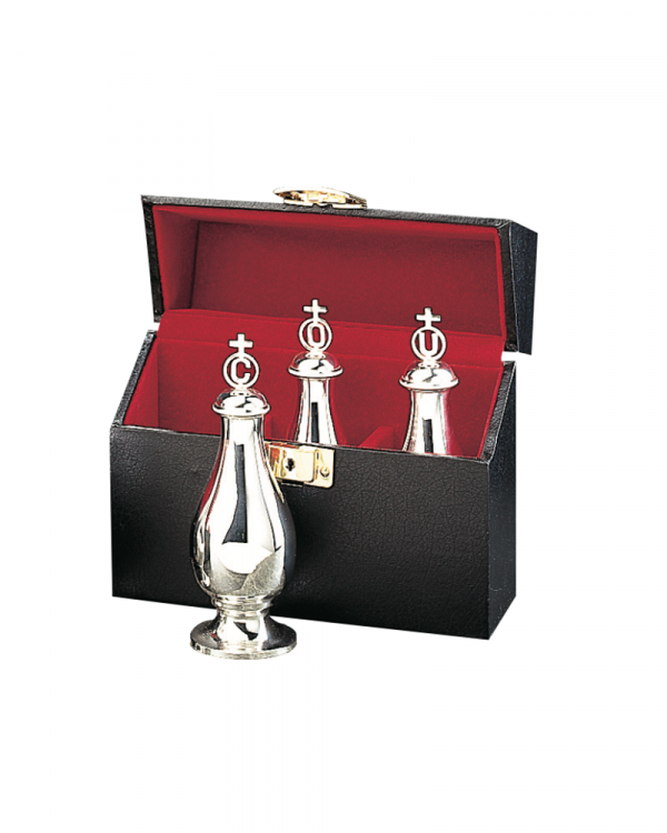 Triple Glass Oil Stock With Case MOL-758 Silver