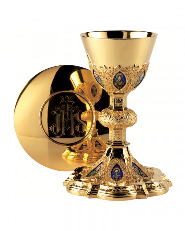 “The Twelve Apostles” Chalice & 6 1/4” Scale Paten with Ring MOL-2132-E